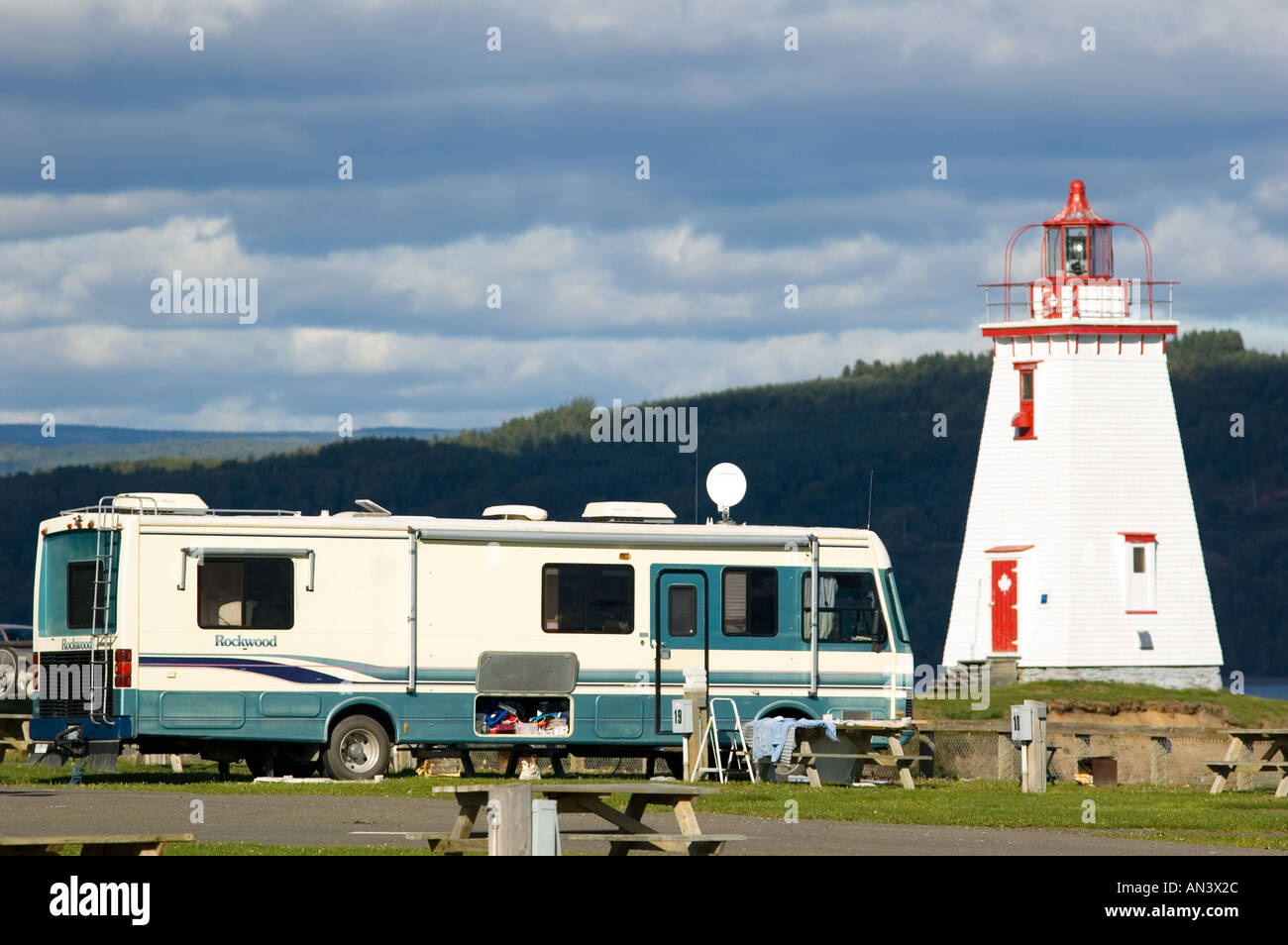 RV camping at Inch Aaran Campground Dalhousie New Brunswick Canada on