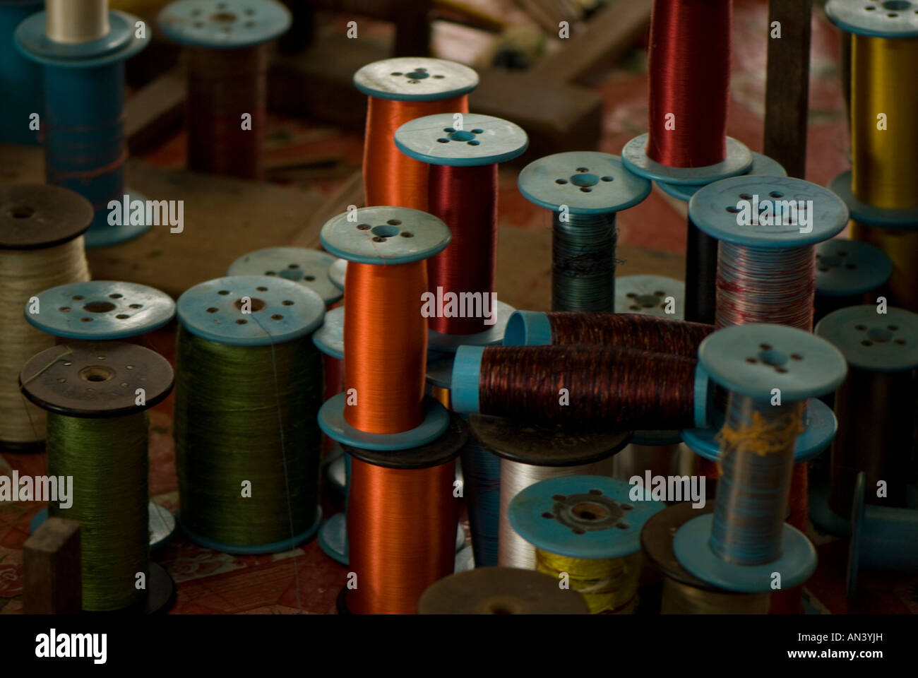 Silk factory near Siem Reap Cambodia Stock Photo Alamy