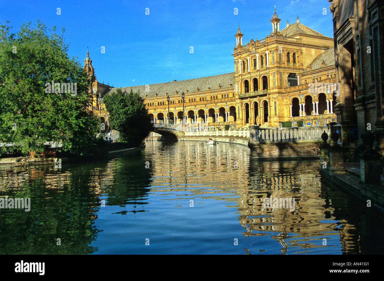 Plaza de Espana, Seville, Andalucia, Spain, Europe Stock Photo