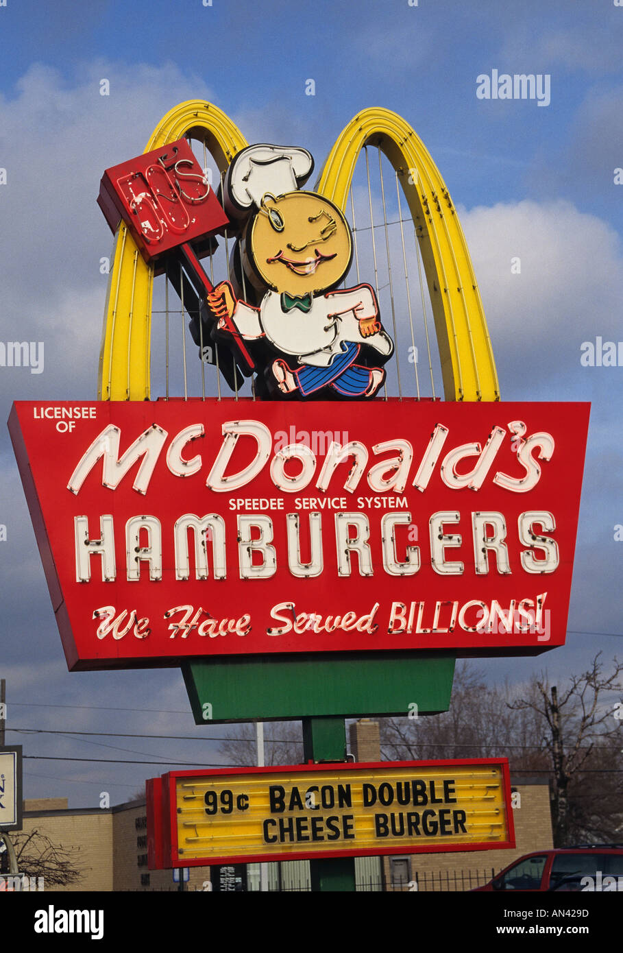 vintage McDonalds sign on Telegraph Avenue Dearborn Michigan Stock Photo