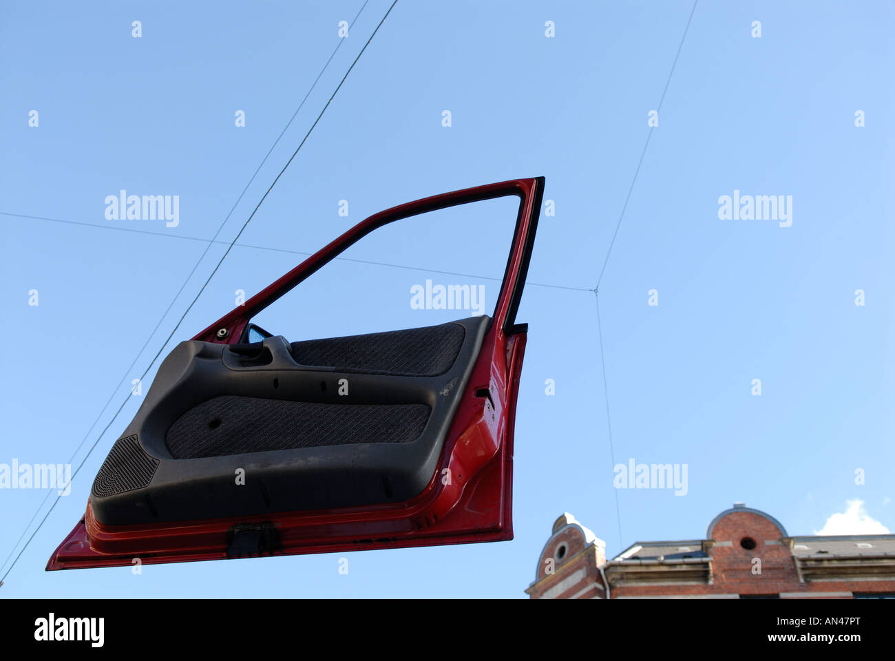 FLYING DOOR (CAR ACCIDENT Stock Photo Alamy