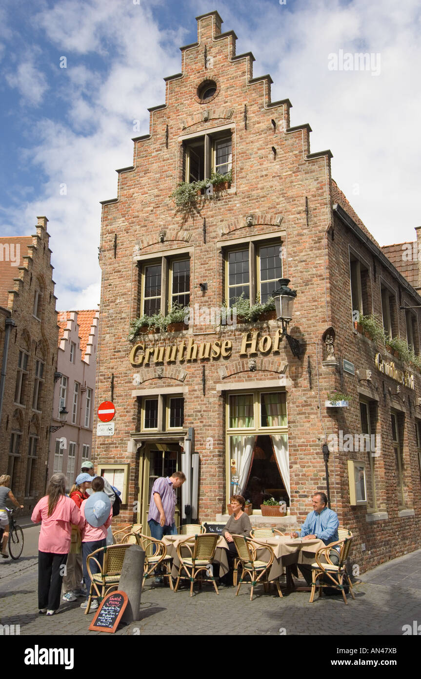 Gruuthuse Hof Cafe Bar in Bruges Belgium Stock Photo