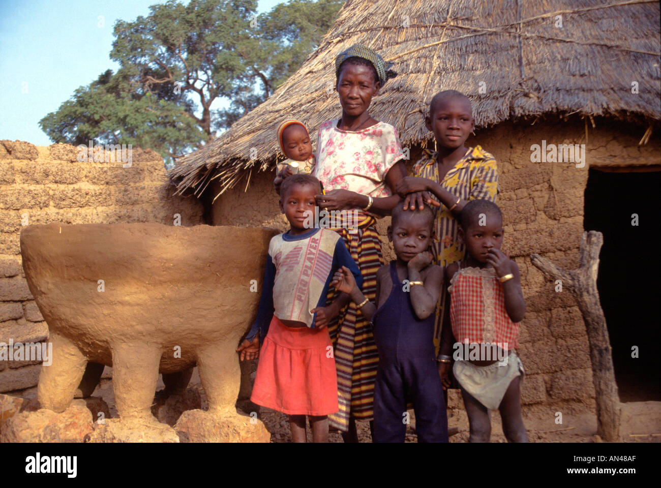 Gourmantche Family near Fada N Gourma Burkina Faso West Africa Stock Photo