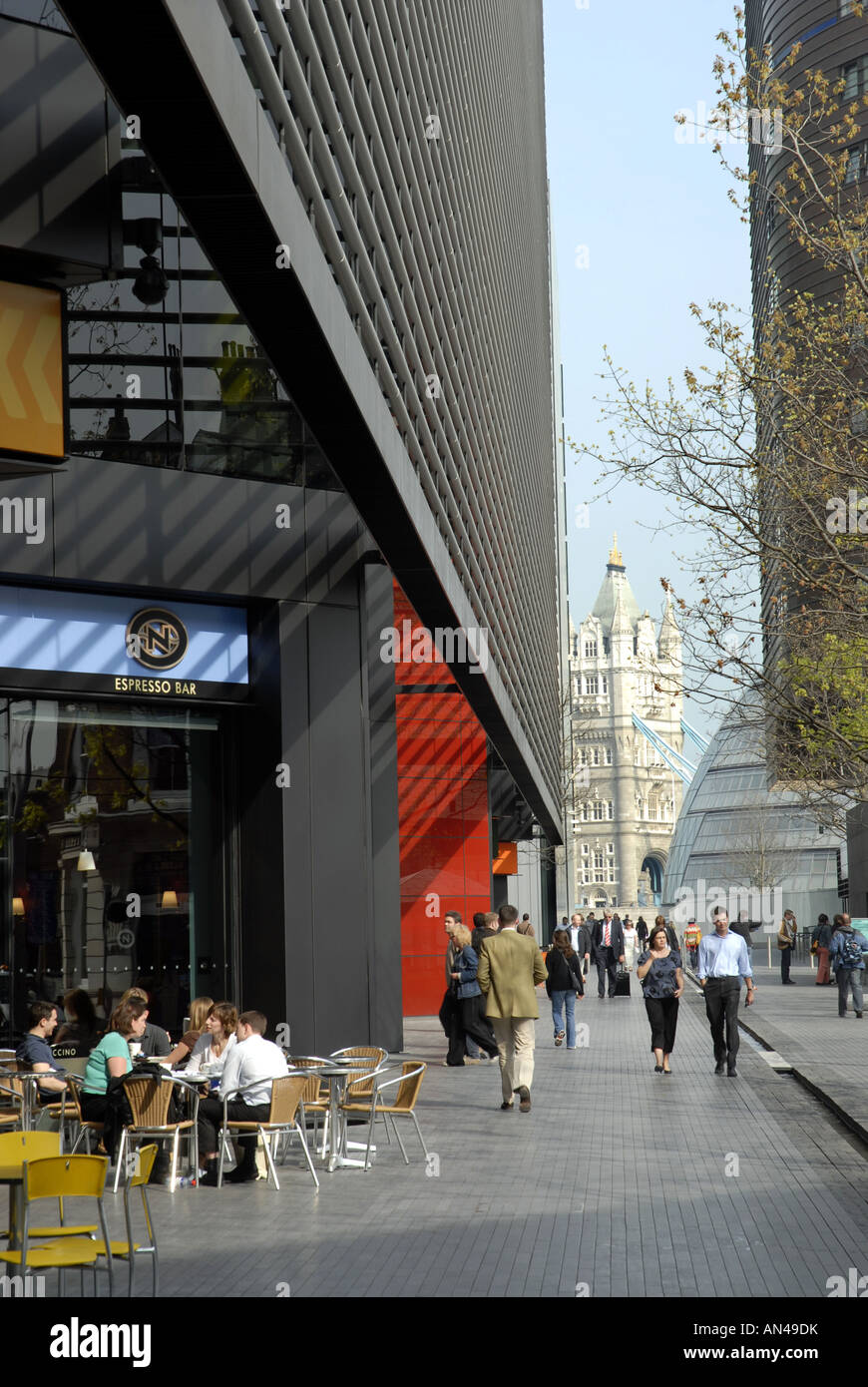 Shops & Tower Bridge Stock Photo Alamy