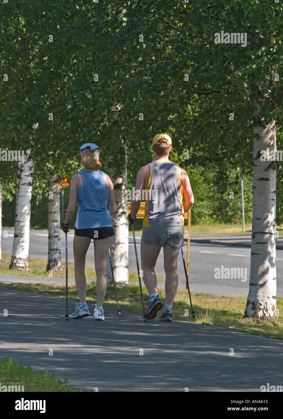 Slow motion nordic walking woman hi-res stock photography and images ...