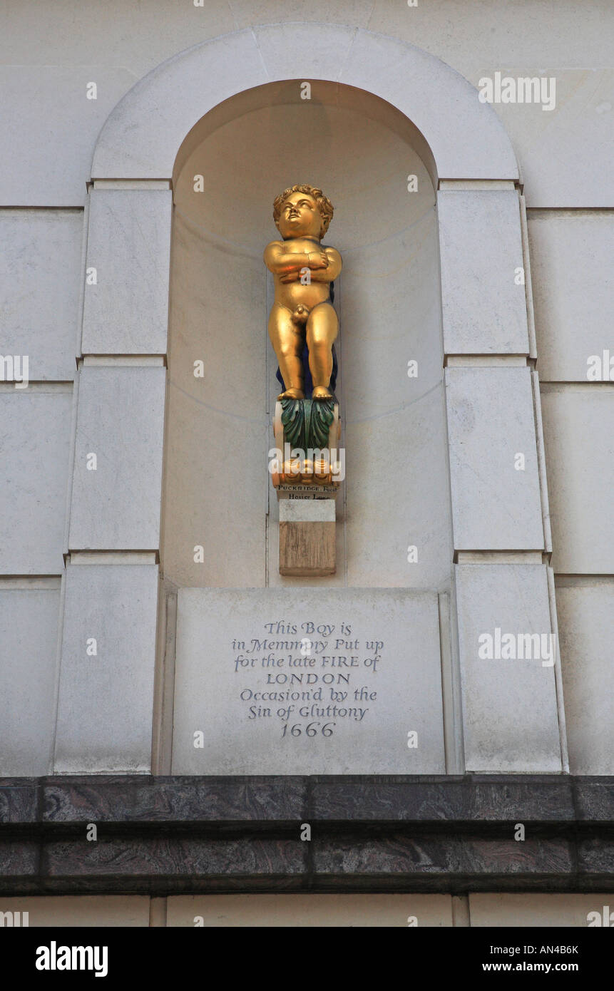 photo Golden Boy Statue London alamy