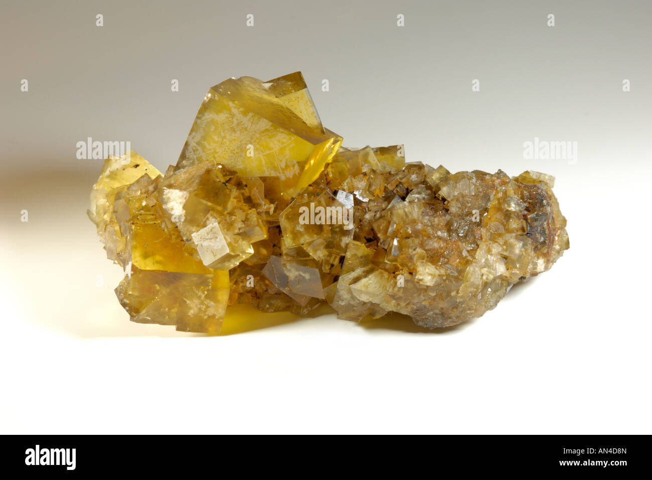 Mineral specimen, Fluorite twin, Hilton Mine, Scordale, Cumbria, England Stock Photo