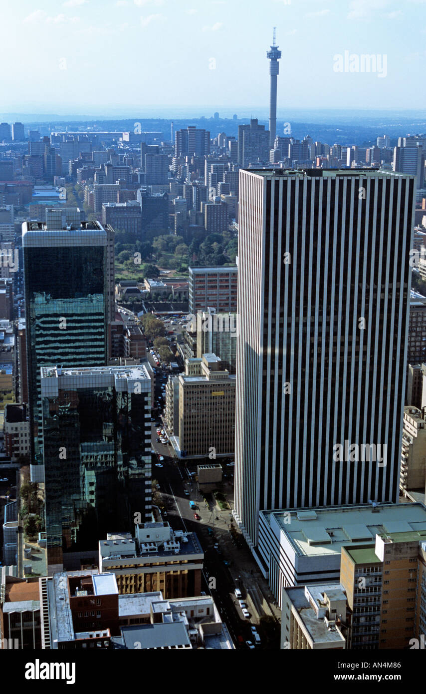 Skyline of skyscrapers in city, Johannesburg Stock Photo Alamy
