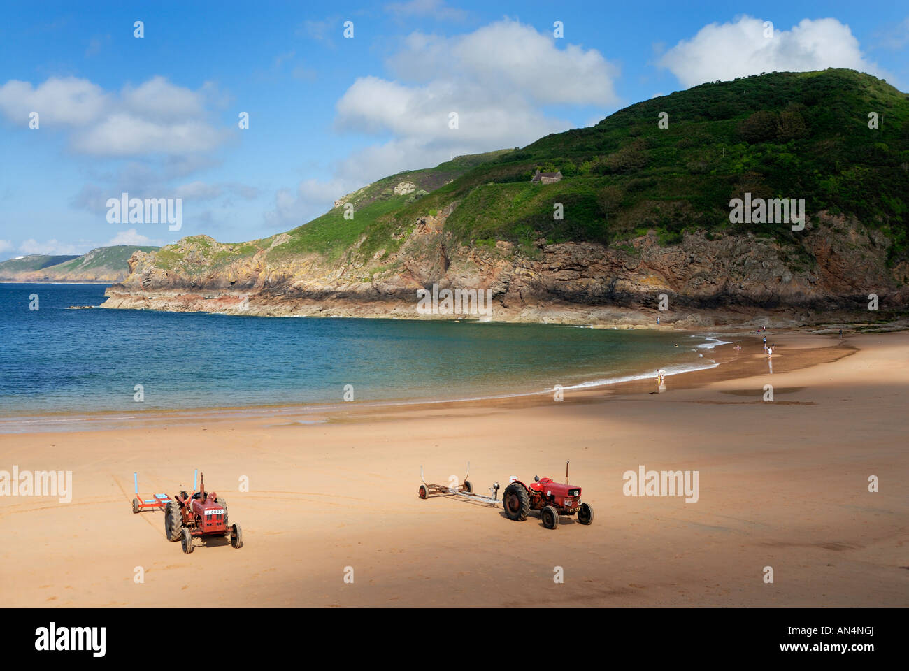 The unspoilt beach at Greve de Lecq in Jersey in the Channel Islands, UK Stock Photo