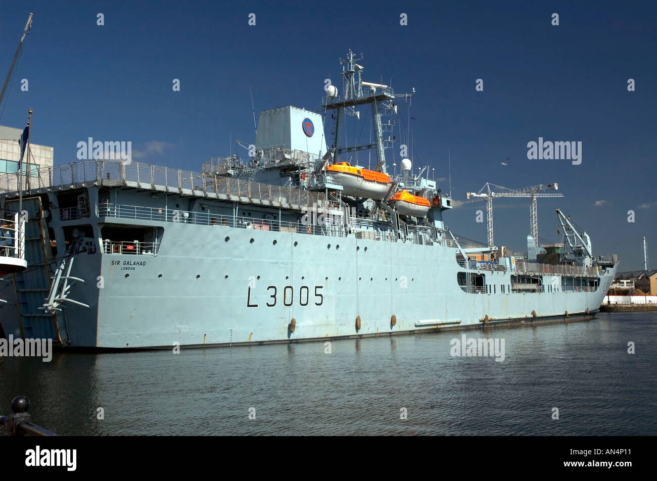 The Sir Galahad Ship Roath Basin Cardiff Bay South Wales Stock Photo
