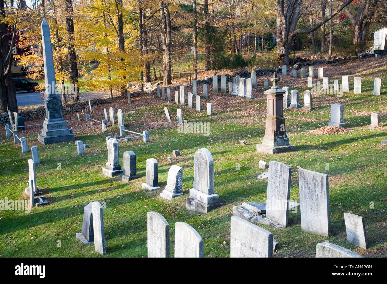 Old graveyard, Wilton, CT, USA Stock Photo