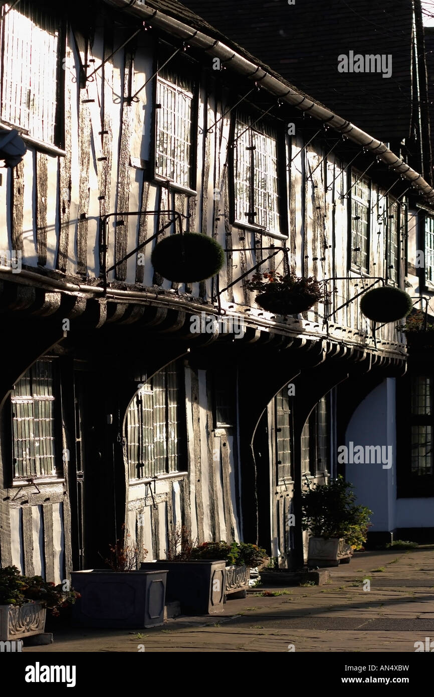 Half timbered houses on the high street of Henley in Arden village Warwickshire England UK Stock