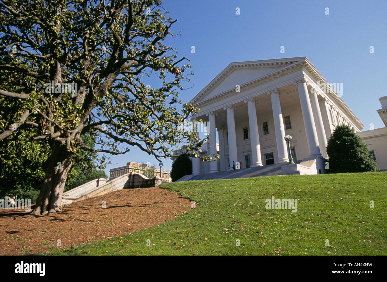 A view of the state capitol building in Richmond Virginia Stock Photo