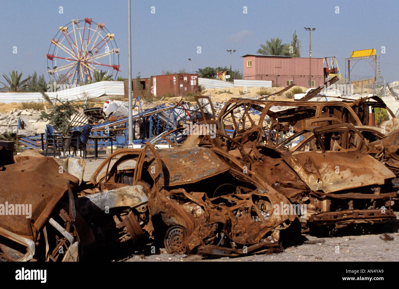 Car wreckage dump, Hebron, West Bank, East Jerusalem Stock Photo Alamy