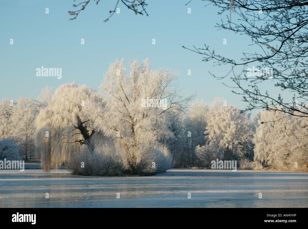 winter scene Roermond Netherlands Europe Stock Photo