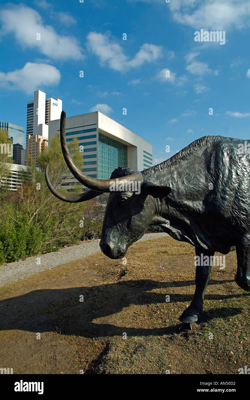Cow statue in downtown of Dallas, Texas Stock Photo Alamy