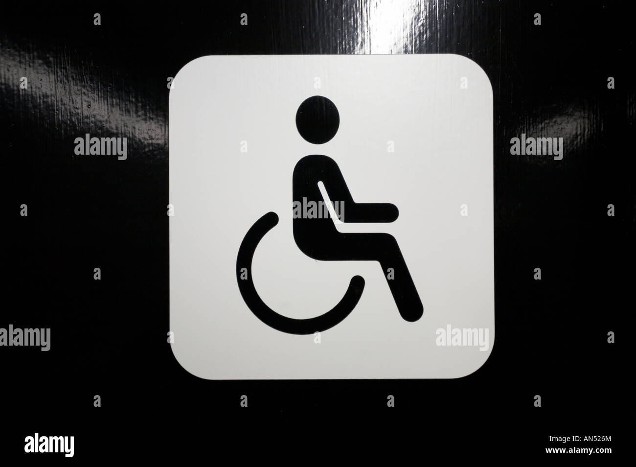 disabled wheel chair wheelchair special needs disability access bathroom toilet door Stock Photo