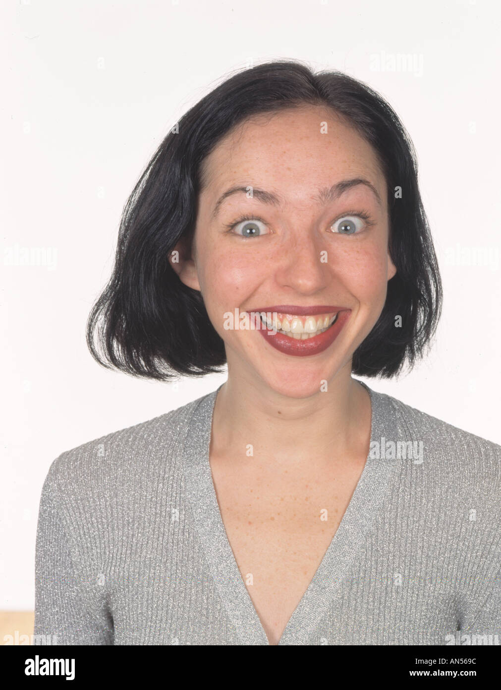 Blonde woman with big white smile hi-res stock photography and images ...