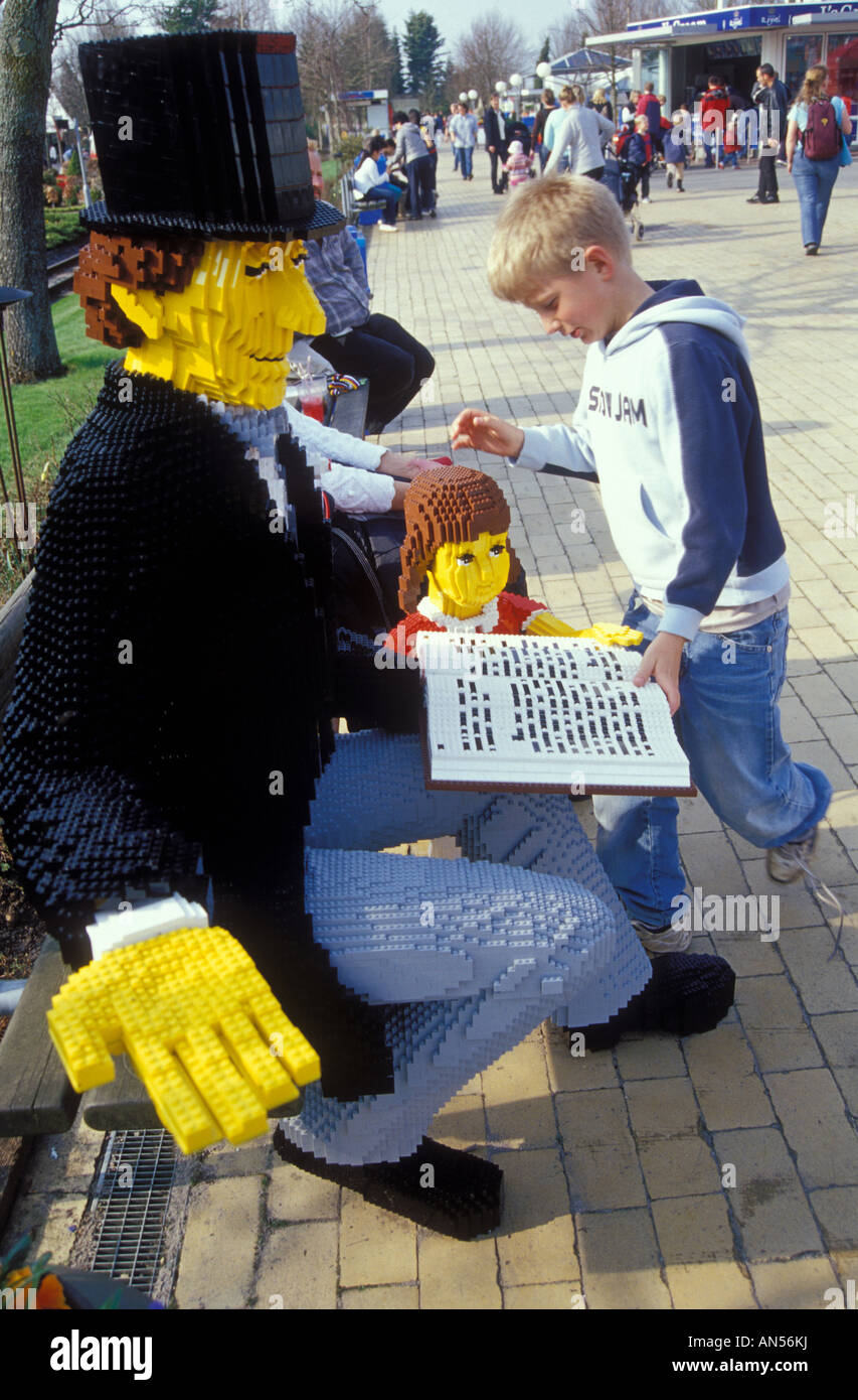 Hans Christian Andersen statue made up of Lego pieces in LEGOLAND PARK in  Billund Denmark Stock Photo - Alamy
