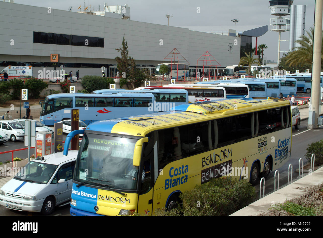 Costa Blanca Southern Spain Alicante Airport Express Benidorm Bus Stock  Photo - Alamy