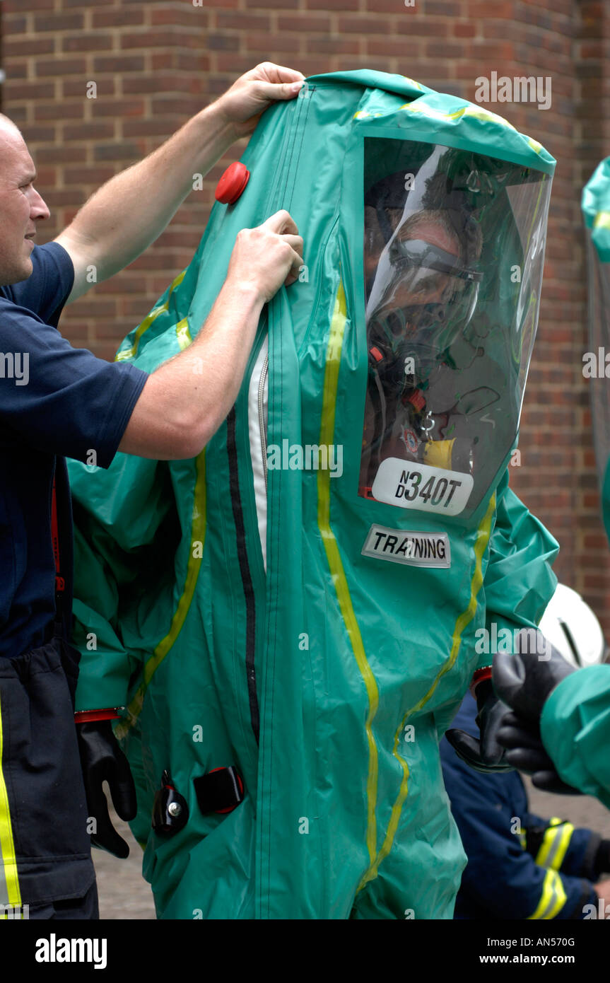Emergency services take part in a chemical or biological attack exercise, Britain, UK Stock Photo