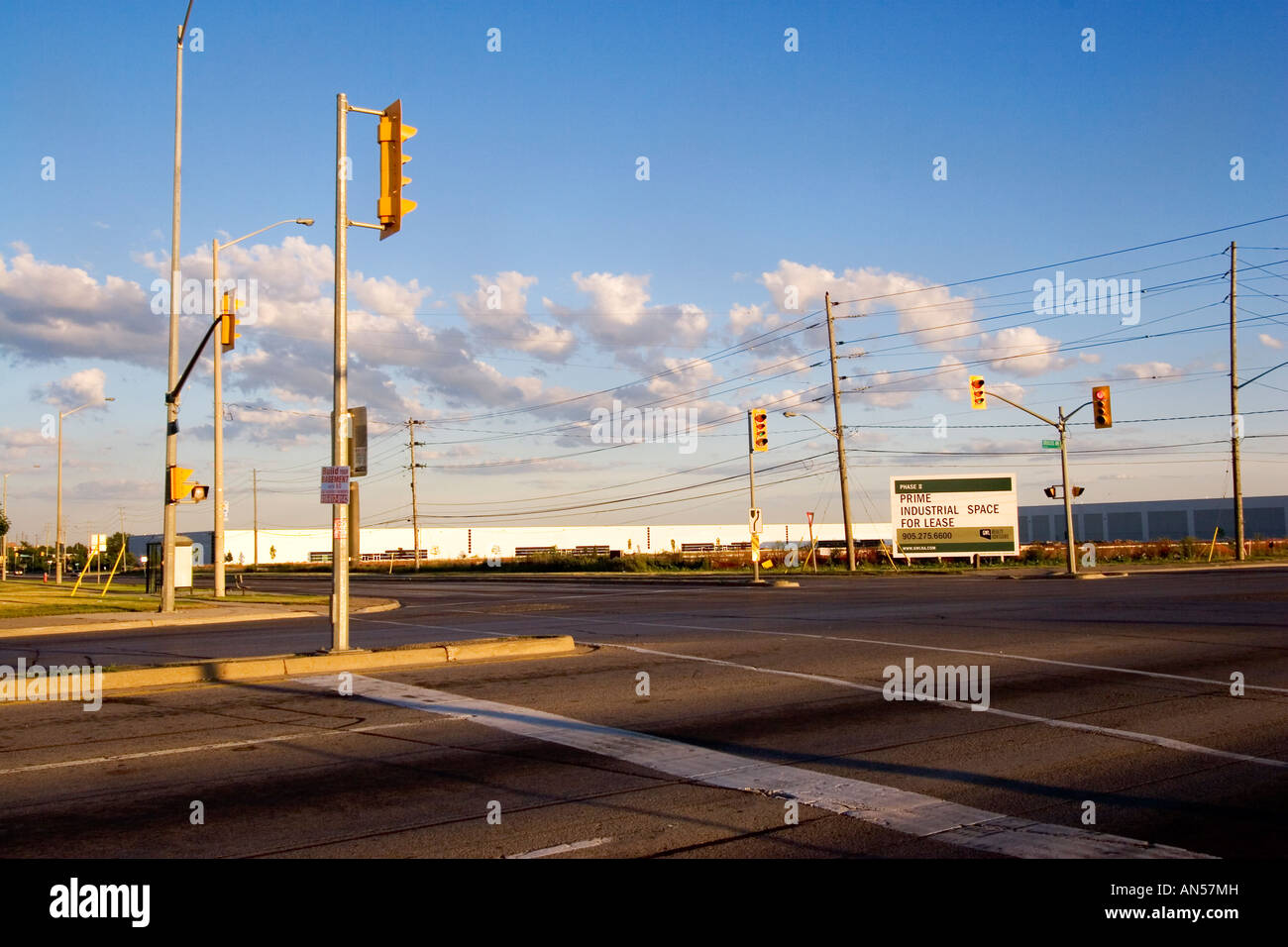 Traffic Lights at road intersection, Ontario, Canada Stock Photo Alamy