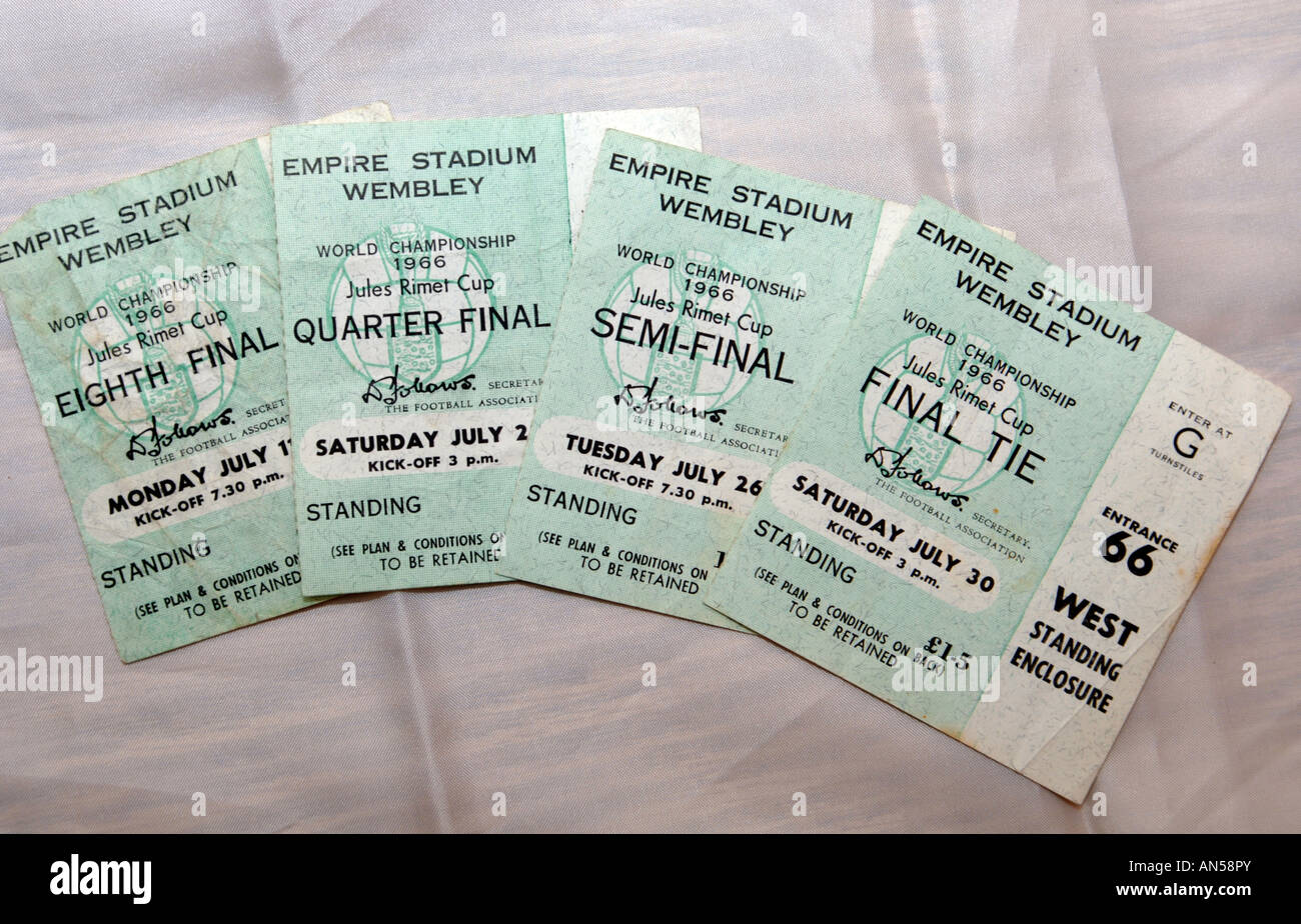 1966 World Cup Final football tickets Stock Photo