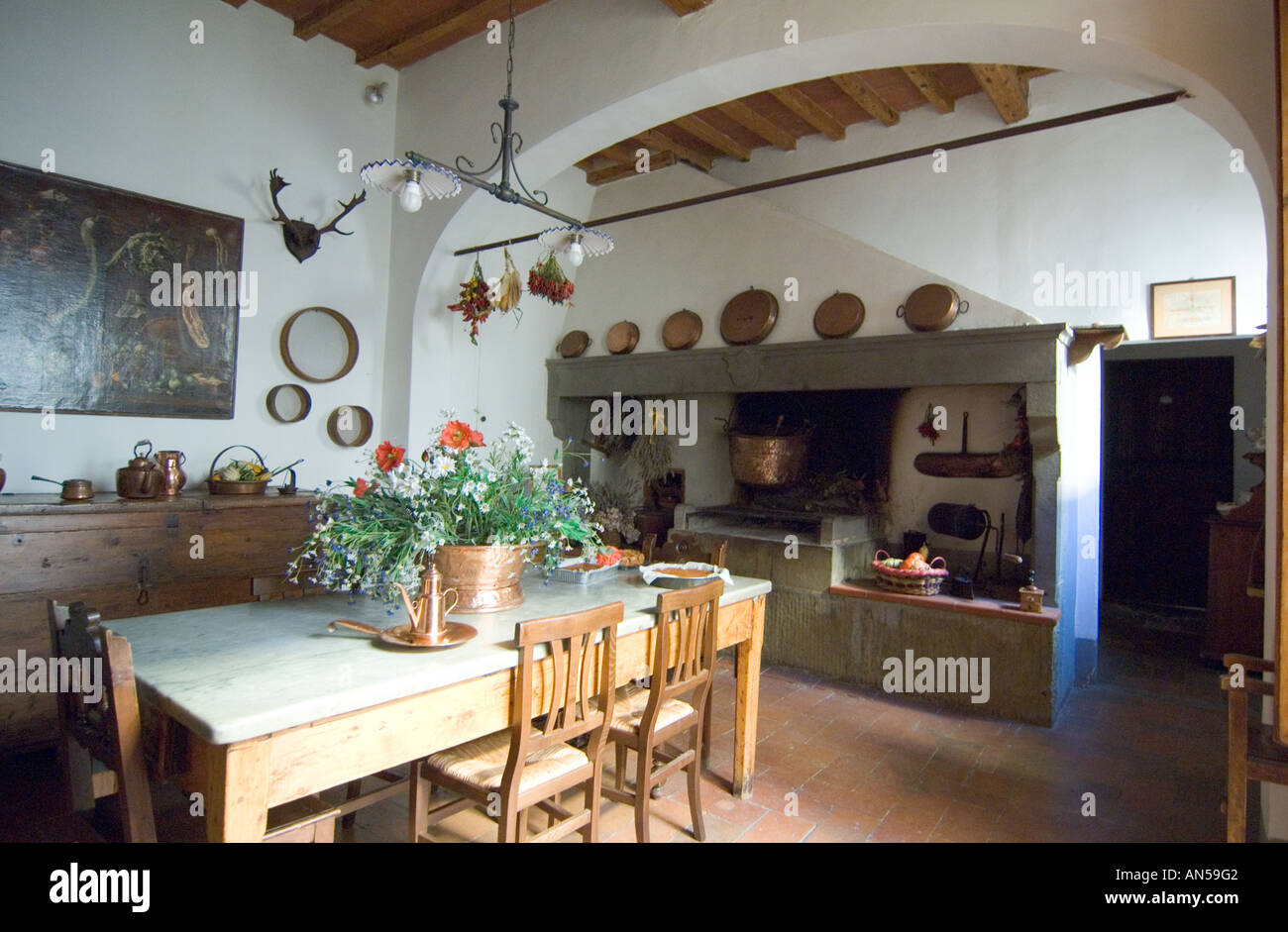 interior of traditional vacation house in tuscany near florence Stock ...