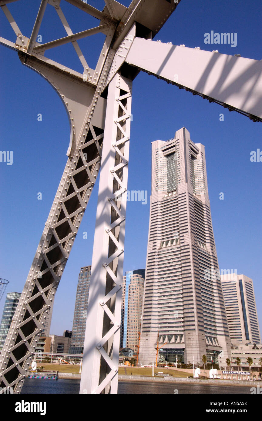 Landmark Tower at Futuristic Minato Mirai development in Yokohama Japan 2005 Stock Photo