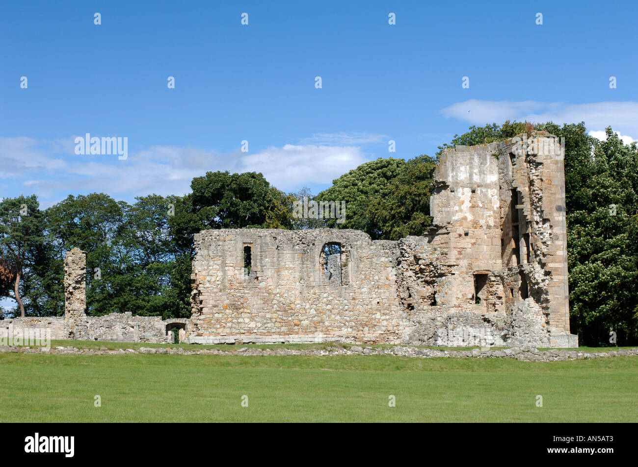 Spynie Palace once the fortified residence of the Bishops of Moray, Elgin.  XPL 3234-322 Stock Photo