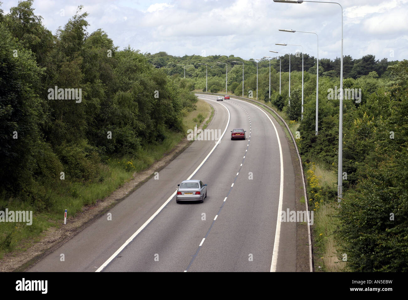Traffic leaving the M6 motorway on a slip road Stock Photo Alamy