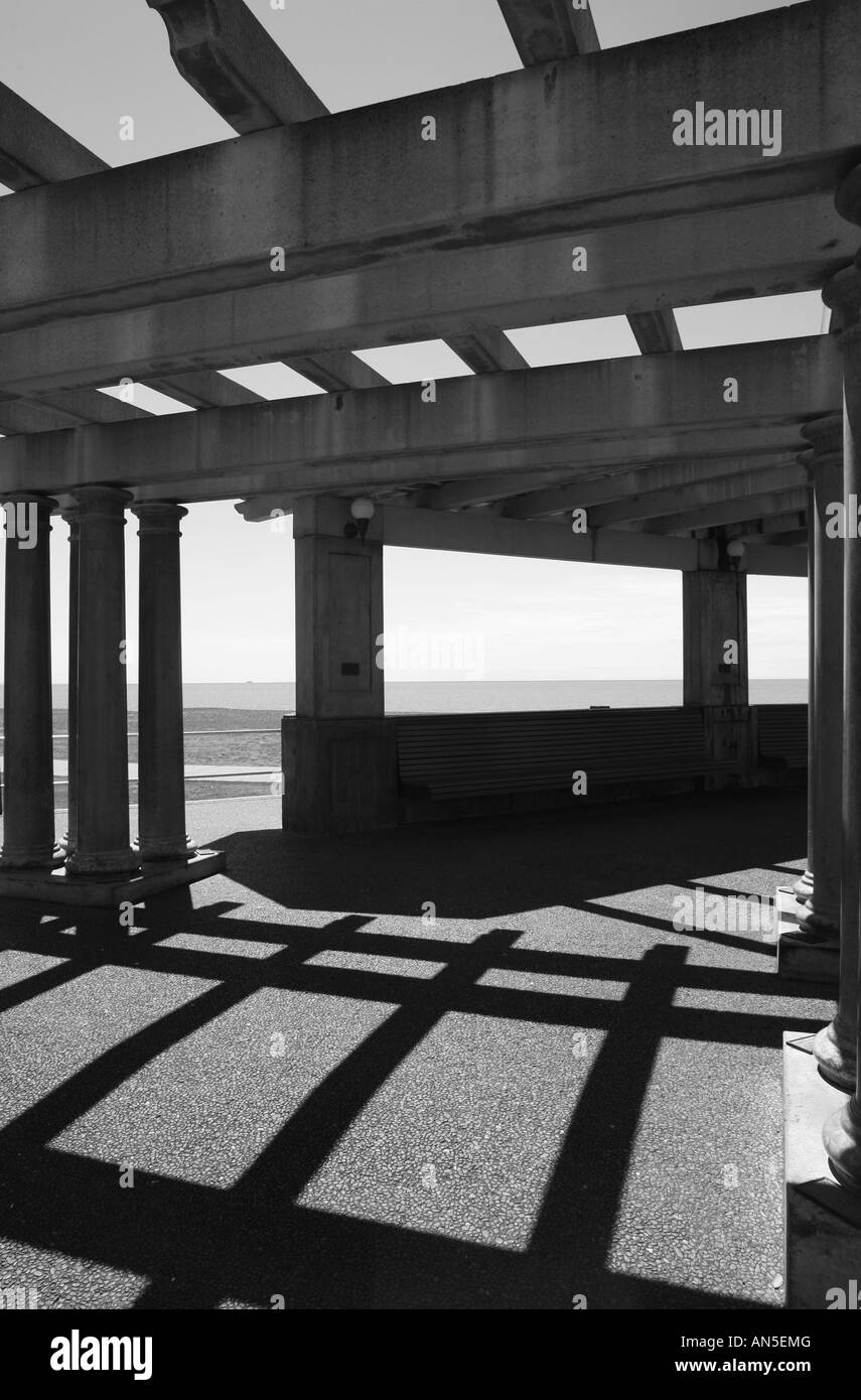 Colonnade by the sea in Art Deco style, Napier, New Zealand Stock Photo ...