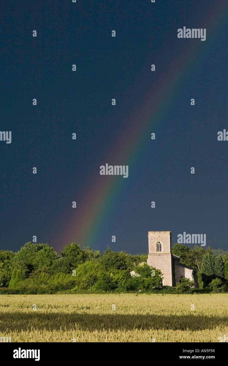 Rainbow over a church hi-res stock photography and images - Alamy