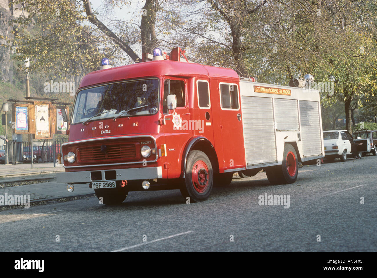 Fire Engine Edinburgh Scotland Stock Photo Alamy