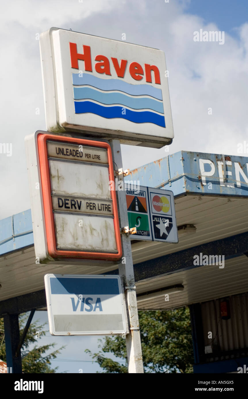 Haven petrol station sign Stock Photo