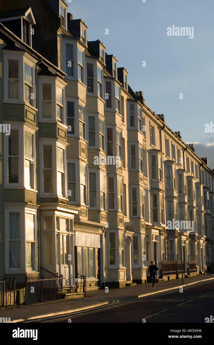 Facade of victorian era guest houses, now converted into flats & bedsits Marine Terrace