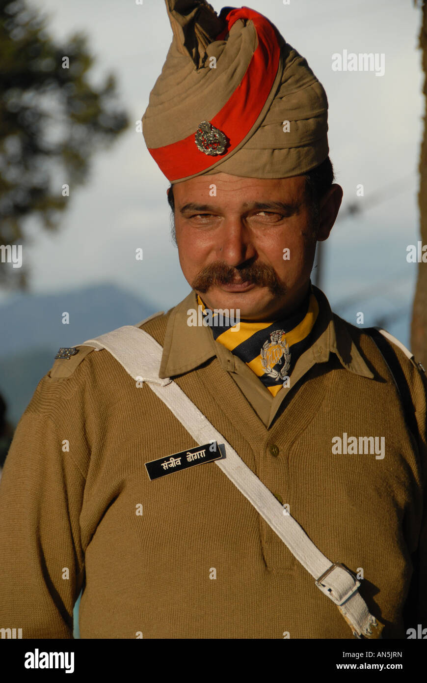 A portrait of an Indian military man in full uniform India Stock Photo -  Alamy