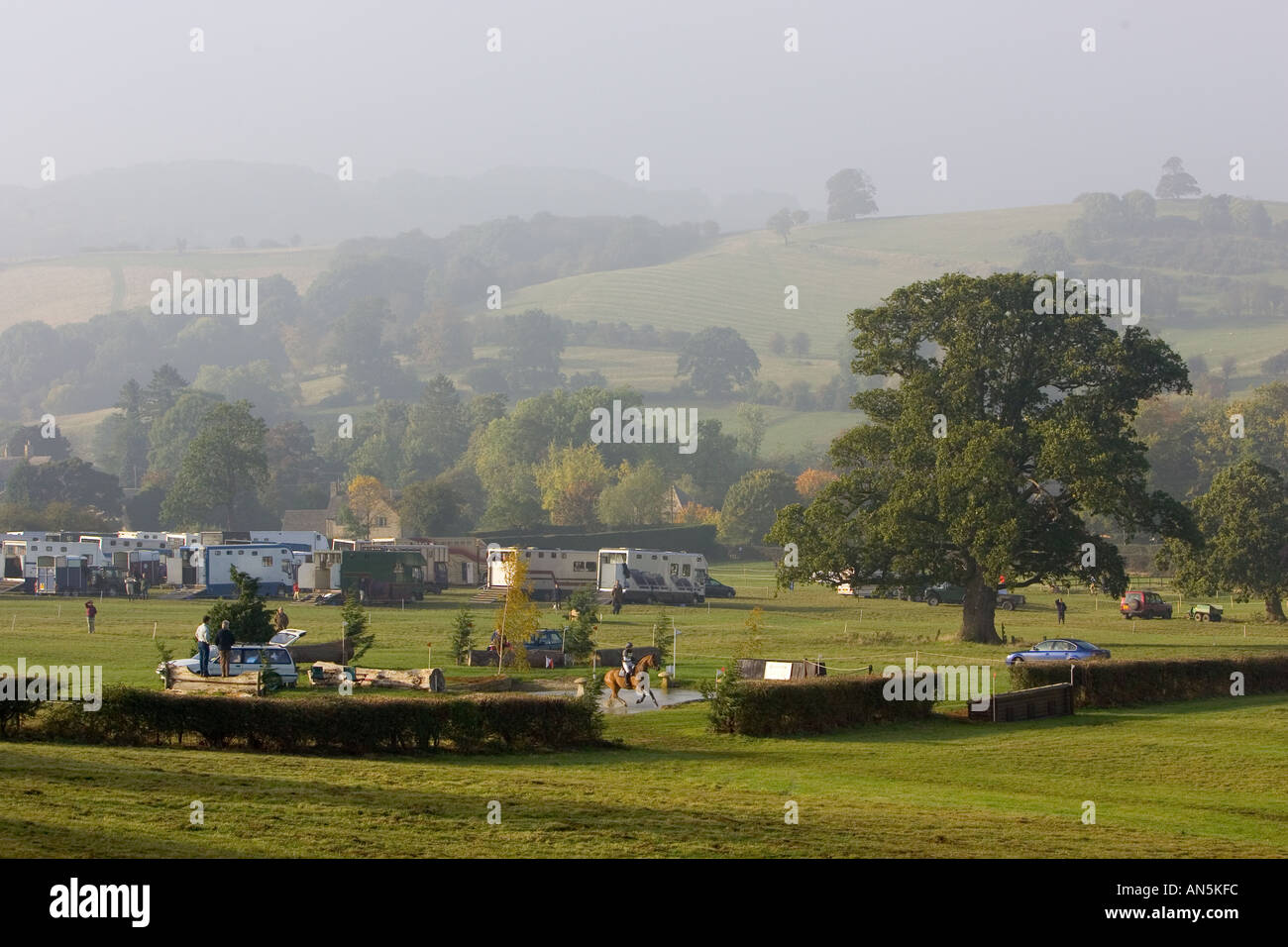 Cross country phase of Horse Trials equine event Oxfordshire United Kingdom Stock Photo