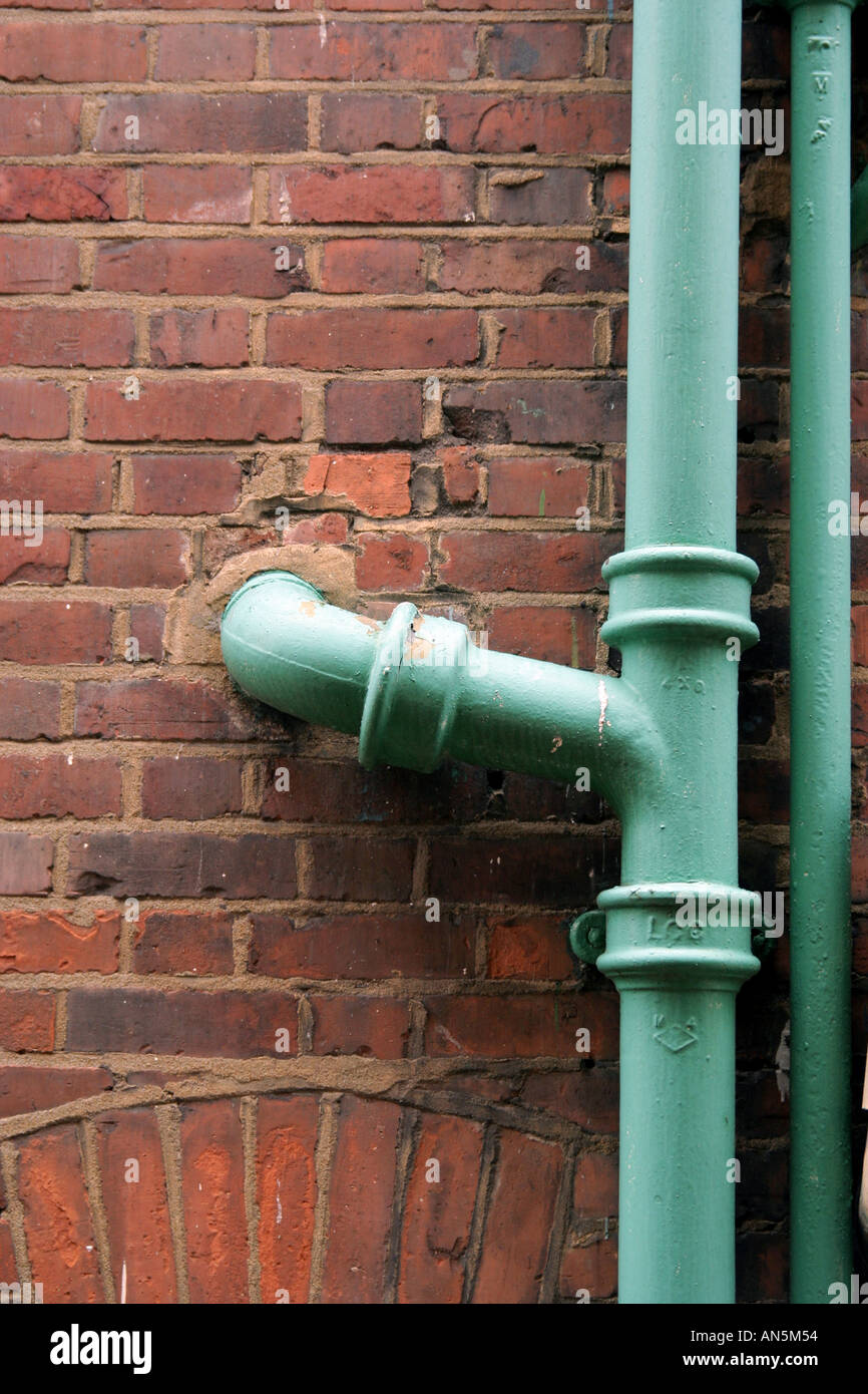 green drainpipe Stock Photo