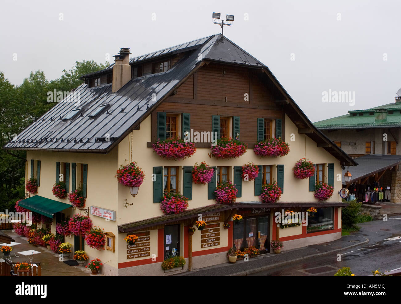 Traditional restaurant, Les ContaminesMontjoie, France Stock Photo Alamy