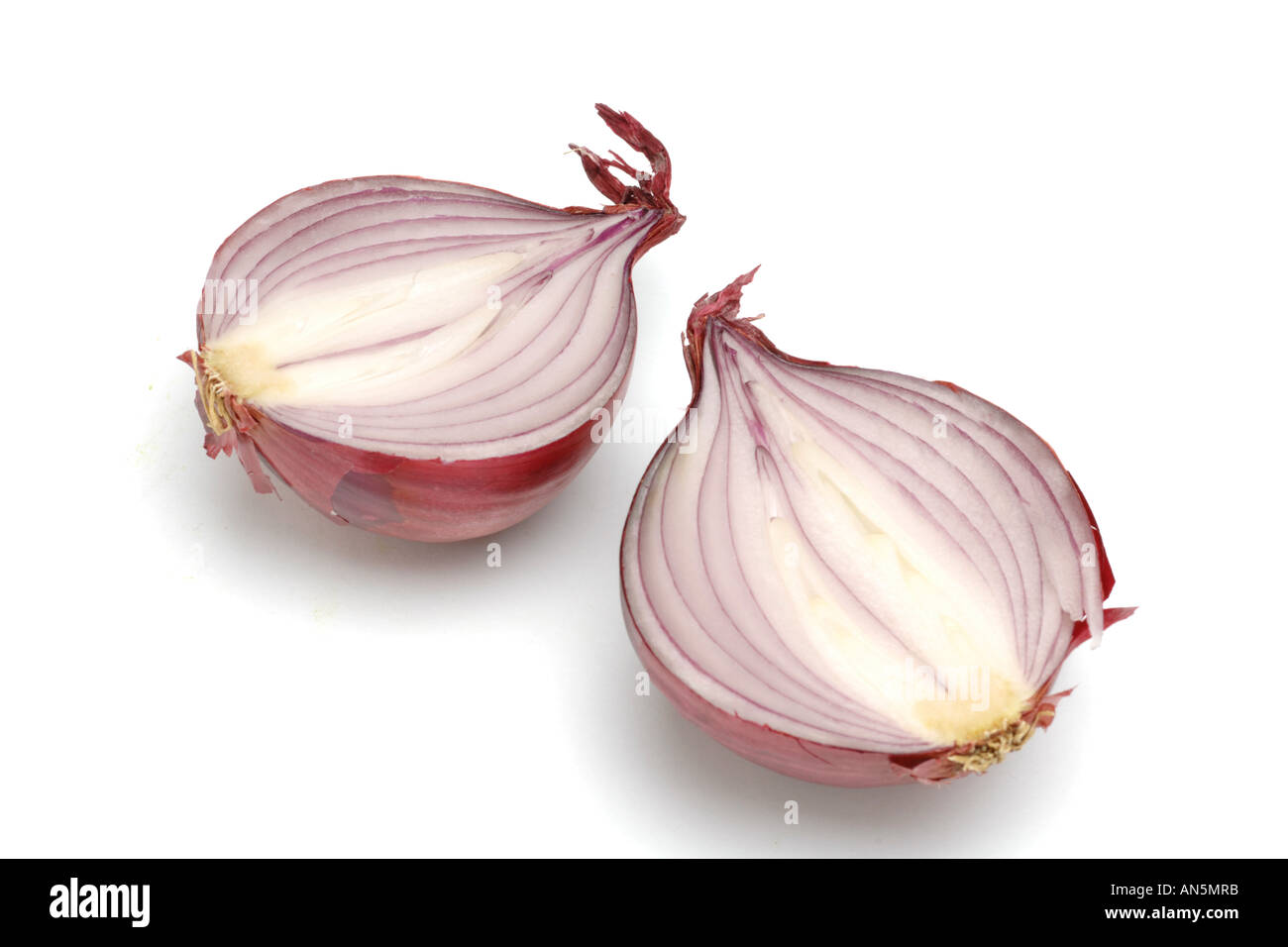 Red onion halved on white background Stock Photo Alamy