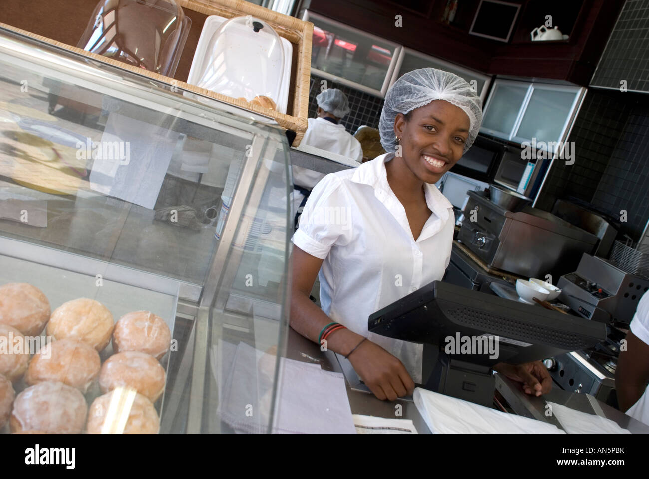 girl working in bakery, Windhoek, namibia Stock Photo Alamy