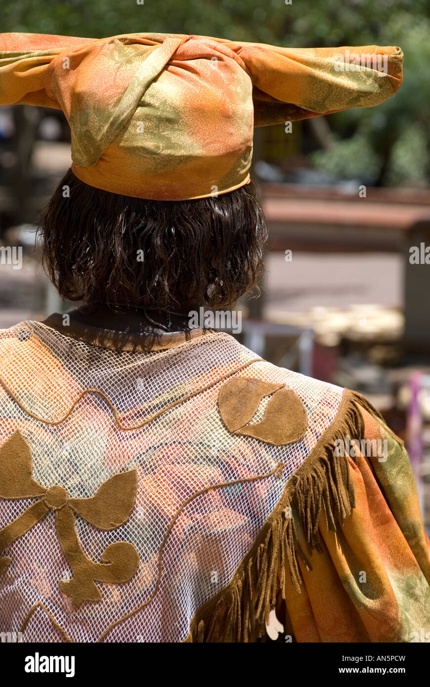 herero woman, Windhoek, namibia Stock Photo