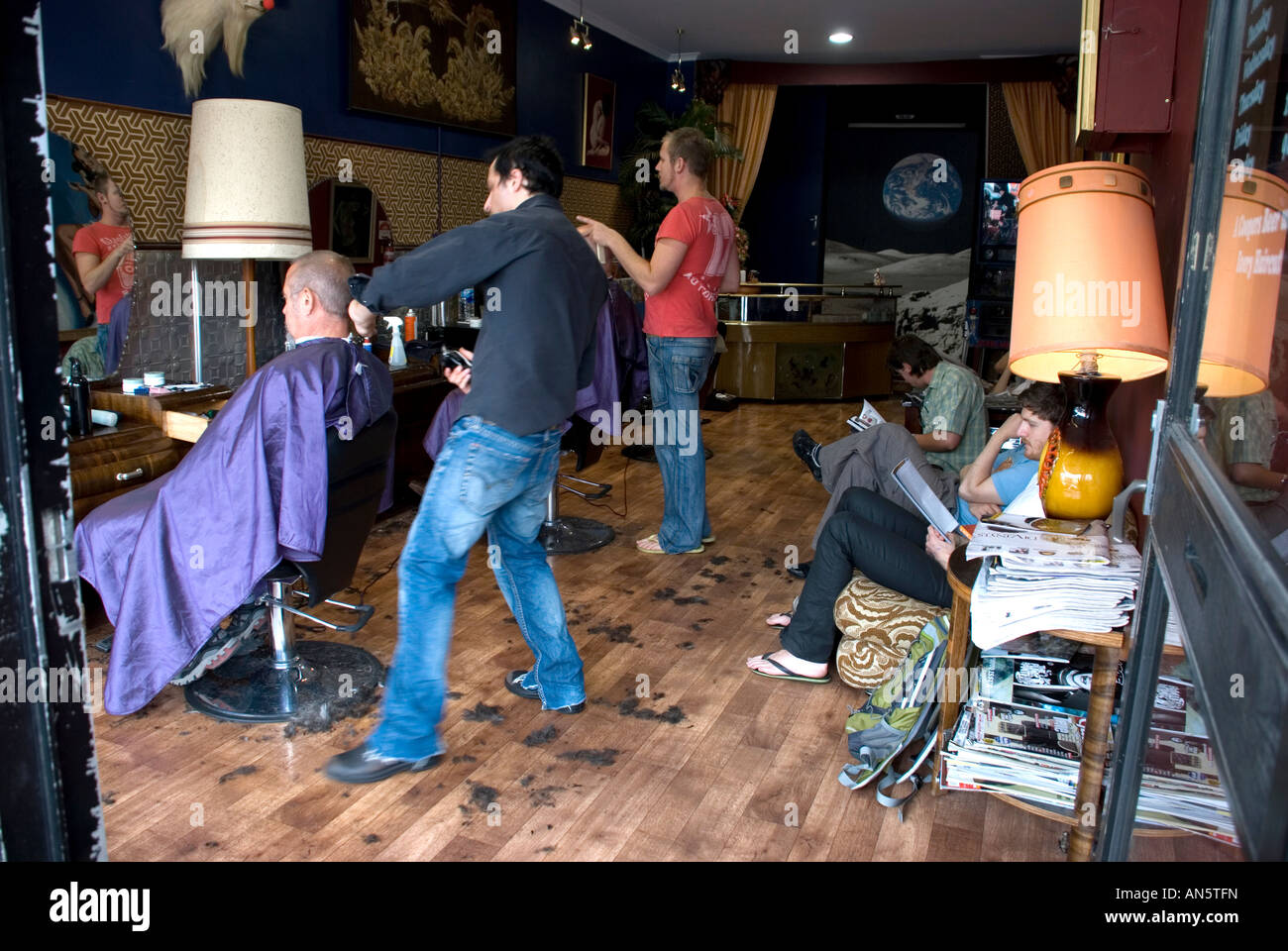 barber shop, gertrude, street, fitzroy, victoria, australia Stock Photo