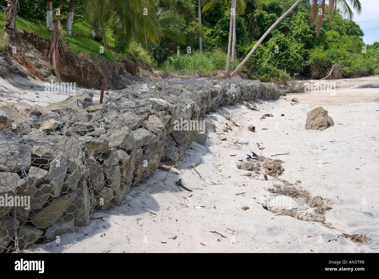 Erosion control on a Panama beach using gabions Stock Photo Alamy