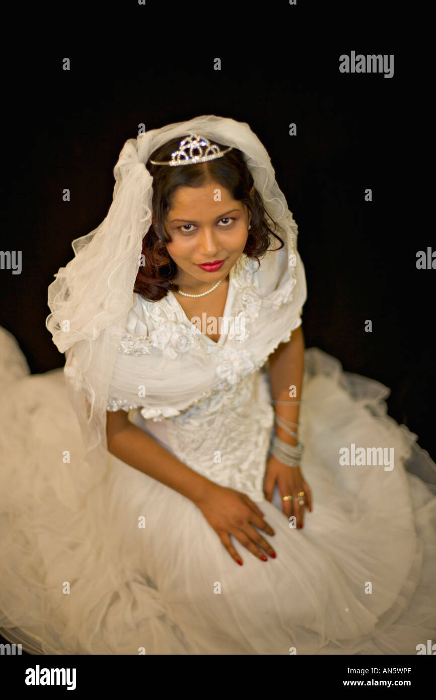 white asian wedding dress