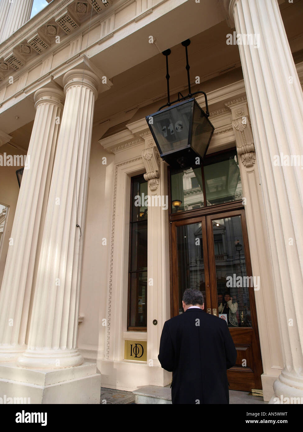 Main entrance to the Institute of Directors Pall Mall London Stock Photo