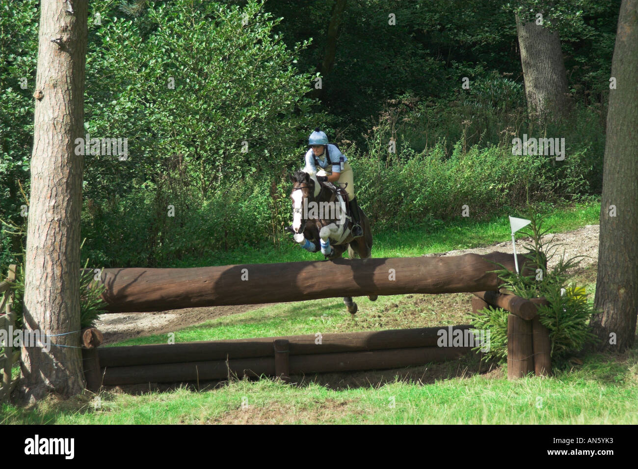 Three Day Event Rider Rachel Thompson  competing at the Henbury Hall Horse Trials Stock Photo