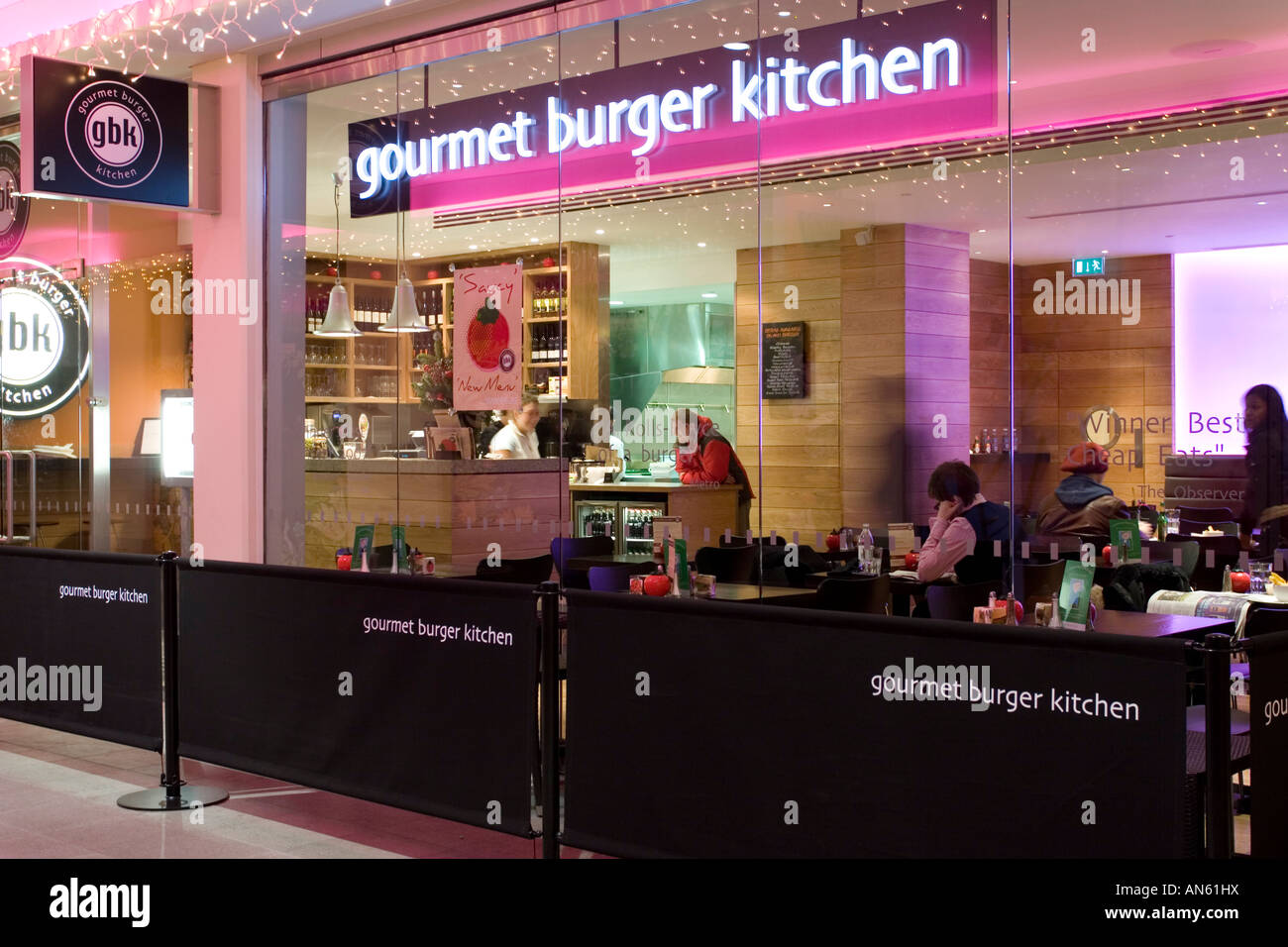 Gourmet Burger Kitchen - Brunswick Shopping Centre - London Stock Photo