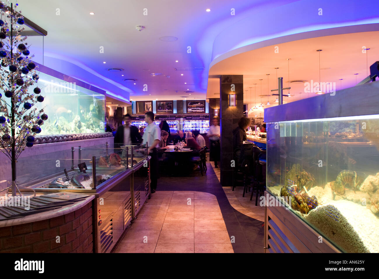 Sea Food restaurant Central London Stock Photo Alamy